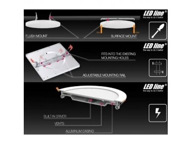 LED panelė | 12W | 230V | 4000K | 1010lm | Ø160x13mm | apvali | įleidžiama | IP20 | LED line | EasyFix | 5901583248801 LED panelė | 12W | 230V | 4000K | 1010lm | Ø160x13mm | apvali | įleidžiama | IP20 | LED line | EasyFix | 5901583248801