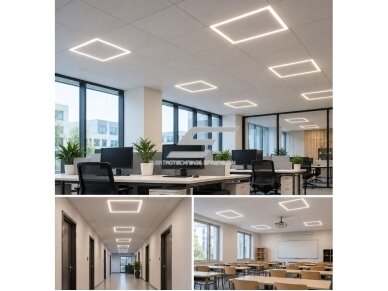 LED rėmelis | montuojamas į "Armstrong" lubas | 40W | 175-260V | 4000K | 100lm/W | 595x595mm 2 LED rėmelis | montuojamas į "Armstrong" lubas | 40W | 175-260V | 4000K | 100lm/W | 595x595mm 2
