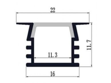 Profilis LED juostai | E-tipo | 3m | potinkinis | įleidžiamas 1 Profilis LED juostai | E-tipo | 3m | potinkinis | įleidžiamas 1