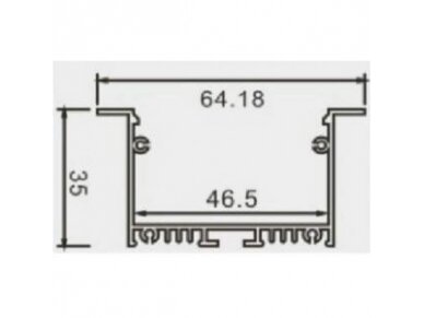 Profilis LED juostai | 3m | potinkinis | įleidžiamas | 4772124004993 2