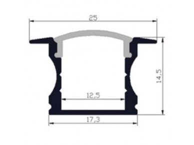Profilis LED juostai | K-tipo | 3m | potinkinis | įleidžiamas | 4772124004849 1 Profilis LED juostai | K-tipo | 3m | potinkinis | įleidžiamas | 4772124004849 1
