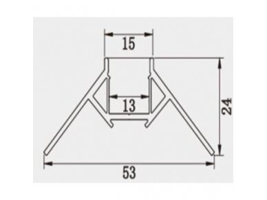 Profilis LED juostai | N-tipo | 3m | tinkuojamas (po tinku, gipsu) | 4772124005068 1