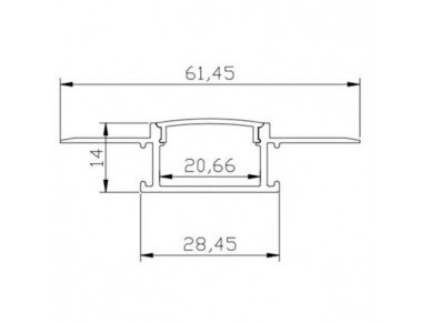 Profilis LED juostai | P-tipo | 3m | tinkuojamas (po tinku, gipsu) | 4772124005105 1