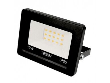 LED lauko teritorijos prožektorius | 10W | 230V | 4000K | 800lm | IP65 | SMD | juodas | LEDOM | 5907777470393 LED lauko teritorijos prožektorius | 10W | 230V | 4000K | 800lm | IP65 | SMD | juodas | LEDOM | 5907777470393