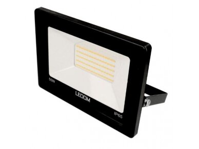 LED lauko teritorijos prožektorius | 50W | 230V | 4000K | 4000lm | IP65 | SMD | juodas | LEDOM | 5907777470423