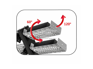 LED prožektorius | modulinis reguliuojamas | 1500W | 225000lm | 5700K–6500K | 694x268x1119mm | IP66 | aliuminis korpusas | profesionaliam stadionų ir pramonės apšvietimui 2 LED prožektorius | modulinis reguliuojamas | 1500W | 225000lm | 5700K–6500K | 694x268x1119mm | IP66 | aliuminis korpusas | profesionaliam stadionų ir pramonės apšvietimui 2