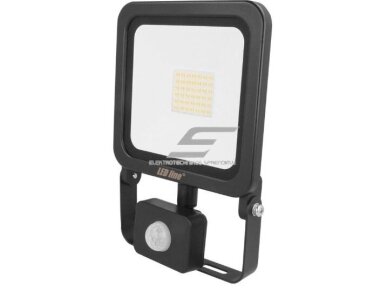 LED lauko teritorijos prožektorius su judesio jutikliu | 30W | 230V | 4000K | 2400lm | IP65 | juodas | LED LINE | PHOTON | 5907777470461