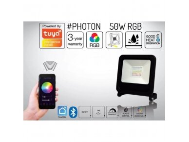 RGB LED lauko teritorijos prožektorius | 50W | 230V | IP65 | juodas | Bluetooth | TUYA | LED line | PHOTON | 5907777470492 1 RGB LED lauko teritorijos prožektorius | 50W | 230V | IP65 | juodas | Bluetooth | TUYA | LED line | PHOTON | 5907777470492 1