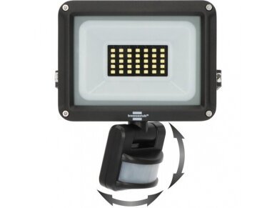 LED lauko teritorijos prožektorius su judesio jutikliu | 20W | 230V | 6500K | 2300lm | IP65 | juodas | Brennenstuhl | JARO 3060 P | 1171250242 1