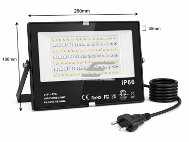 LED RGB išmanus lauko prožektorius | su APP valdymu | 80W | RGB + šiltai balta 2700K | IP66 | 7900lm | aliuminis korpusas 2