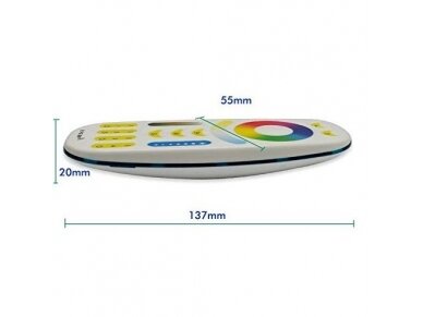 LED valdymo pultelis RGB +Šiltai/šaltai balta | 4 kanalai | Mi Light | 2029138200050 1