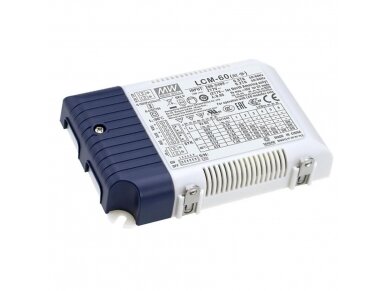 Impulsinis srovės šaltinis | LED šviestuvo dimeris | valdiklis | 60W | 180-295V | 500-1400mA | 123,5x81,5x23mm | Multiple-Stage | DALI | Tuya | Mean Well | LCM-60TY1 Impulsinis srovės šaltinis | LED šviestuvo dimeris | valdiklis | 60W | 180-295V | 500-1400mA | 123,5x81,5x23mm | Multiple-Stage | DALI | Tuya | Mean Well | LCM-60TY1