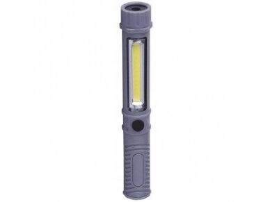 LED darbinis žibintuvėlis | prožektorius | 3W | 230lm | su baterijomis | kompaktiškas | nešiojamas | magnetinis | pilkas | IP20 | EMOS | P3897. | 8592920037096