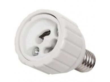 Perėjimas | adapteris | lizdas lemputei iš E14 į GU10 | SW014 | 2050710202599 Perėjimas | adapteris | lizdas lemputei iš E14 į GU10 | SW014 | 2050710202599