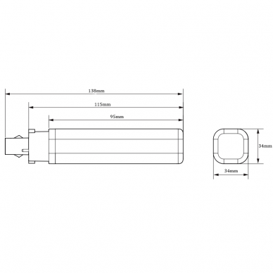 LED spuldze G24d-1 | 5,9W | 230V | 600lm | 3000K | analogs (kompaktā luminiscences spuldze 13W) | Philips 1
