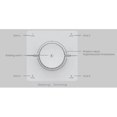 Wireless LED lighting dimmer controller | dimmer | brightness and color temperature control | CCT | 86x86mm | 4 zones | 2.4 GHz | white 3 Wireless LED lighting dimmer controller | dimmer | brightness and color temperature control | CCT | 86x86mm | 4 zones | 2.4 GHz | white 3