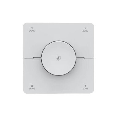 Wireless LED lighting dimmer controller | dimmer | brightness and color temperature control | CCT | 86x86mm | 4 zones | 2.4 GHz | white 1