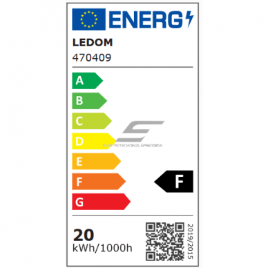 LED väliterritooriumi prožektor | 20W | 230V | 4000K | 1600lm | IP65 | SMD | must | LEDOM | 5907777470409 1
