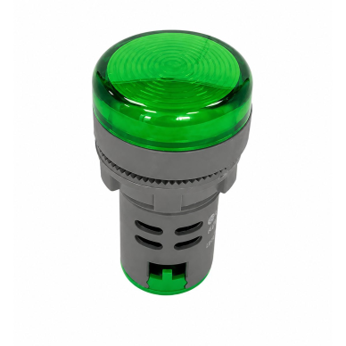 LED sygnalizacyjna lampka wskaźnikowa | z obudową typu przyciskowego | zielona | 22mm | AC230V | IP67 | do sygnalizacji w rozdzielniach elektrycznych, automatyce oraz urządzeniach LED sygnalizacyjna lampka wskaźnikowa | z obudową typu przyciskowego | zielona | 22mm | AC230V | IP67 | do sygnalizacji w rozdzielniach elektrycznych, automatyce oraz urządzeniach