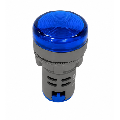 Diodowa lampka sygnalizacyjna LED | z obudową typu przyciskowego | niebieska | 22mm | AC230V | IP67 | do sygnalizacji w rozdzielnicach elektrycznych, automatyce oraz urządzeniach Diodowa lampka sygnalizacyjna LED | z obudową typu przyciskowego | niebieska | 22mm | AC230V | IP67 | do sygnalizacji w rozdzielnicach elektrycznych, automatyce oraz urządzeniach