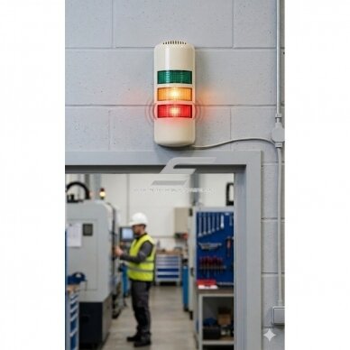 Wall-mounted LED warning beacon | with audible alarm signal | flashing / steady mode | DC24V | 3W | IP54 | for CNC machines | for industrial equipment 6 Wall-mounted LED warning beacon | with audible alarm signal | flashing / steady mode | DC24V | 3W | IP54 | for CNC machines | for industrial equipment 6
