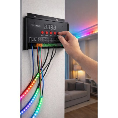 Programmeeritav LED-ribade kontroller T8000AC | 8 kanalit | värviefektid | WS2815 / WS2812B | 220V | kuni 8192 pikslit 3 Programmeeritav LED-ribade kontroller T8000AC | 8 kanalit | värviefektid | WS2815 / WS2812B | 220V | kuni 8192 pikslit 3