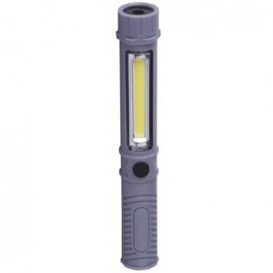 LED work flashlight | floodlight | 3W | 230lm | with batteries | compact | portable | magnetic | grey | IP20 | EMOS | P3897 | 8592920037096