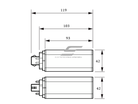 LED lemputė | GX24q-2 | 6,5W | 20-60V | 720lm | 3000K | analogas (liuminescencinė-kompaktinė lempa 18W) | Philips 1