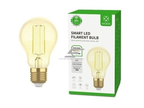 Išmani Filament LED lemputė | E27 | 4,9W | 230V | 2700K-6500K | 470lm | Wi-Fi | TUYA | Smart Life | WOOX | R5137 | 8435606714938 1 Išmani Filament LED lemputė | E27 | 4,9W | 230V | 2700K-6500K | 470lm | Wi-Fi | TUYA | Smart Life | WOOX | R5137 | 8435606714938 1
