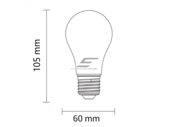 LED lemputė E27 | 6W | 2700K | 630 lm | 300° | 60 x 106 mm | dimeriuojama | IP20 | Optonica SP6-A6 1