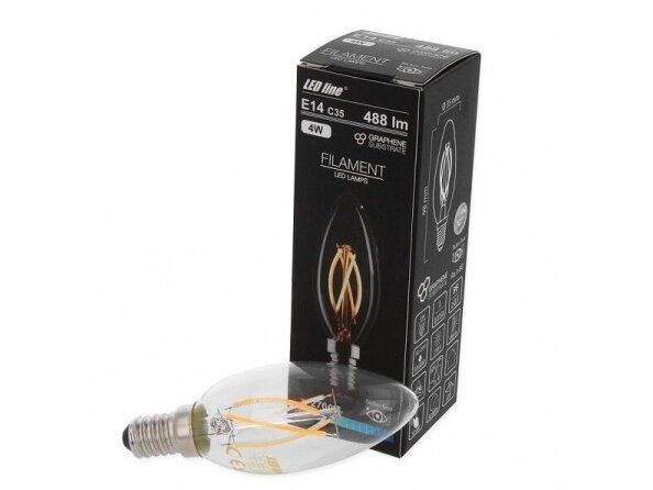 Filament LED lemputė E14 | 4W | 2700K | 470lm | C35 | 5901583249075