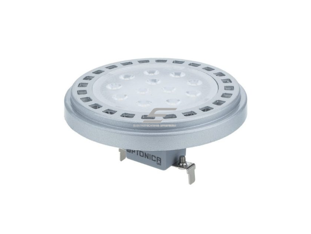 Kryptinė LED lemputė G53 Optonica SP15-A3 | disko formos | 12 W | 4500 K | 960 lm | 30° | 111 × 58 mm | sidabrinė | IP20 Kryptinė LED lemputė G53 Optonica SP15-A3 | disko formos | 12 W | 4500 K | 960 lm | 30° | 111 × 58 mm | sidabrinė | IP20