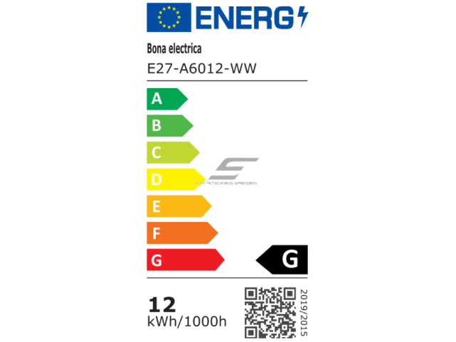 LED lemputė E27 | 12W | 3000K | 1050lm | A60 | 270° | 230V | CRI≥80 | 25 000h | Ø60x110 mm | 4779041466101 1 LED lemputė E27 | 12W | 3000K | 1050lm | A60 | 270° | 230V | CRI≥80 | 25 000h | Ø60x110 mm | 4779041466101 1