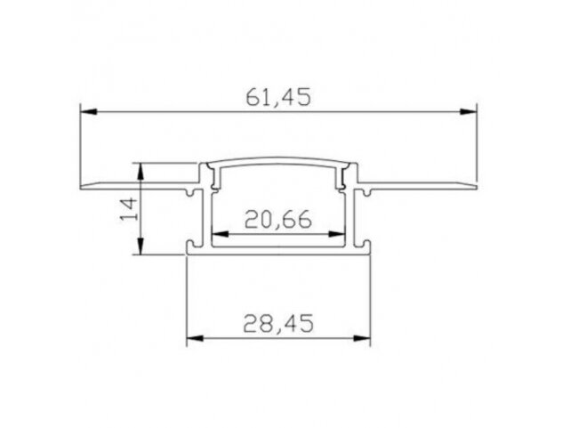 Profilis LED juostai | P-tipo | 3m | tinkuojamas (po tinku, gipsu) | 4772124005105 1 Profilis LED juostai | P-tipo | 3m | tinkuojamas (po tinku, gipsu) | 4772124005105 1