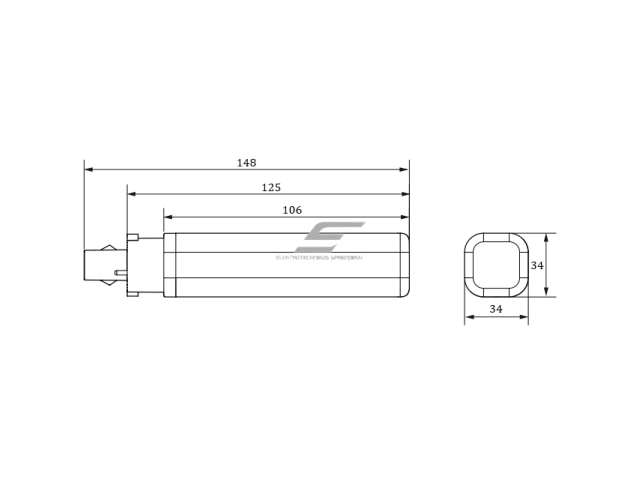 LED lemputė G24d-2 | 6,9W | 230V | 700lm | 3000K | analogas (liuminescencinė-kompaktinė lempa 18W) | Philips 1