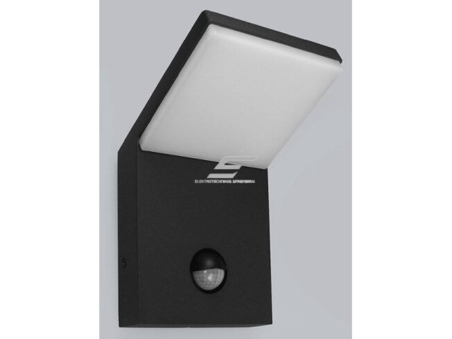 LED fasadinis | sieninis lauko šviestuvas | 9,5W | 230V | 2500-3000K | 680lm | su PIR judesio jutikliu | juodas | Preston
