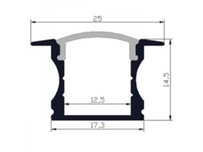 Profilis LED juostai | K-tipo | 3m | potinkinis | įleidžiamas | 4772124004849 1