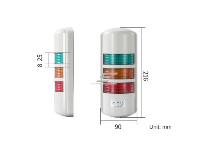 Sieninis LED perspėjimo švyturėlis | su garsiniu signalu | mirksintis / pastovus režimas | DC24V | 3W | IP54 | CNC staklėms | pramonės įrangai 3 Sieninis LED perspėjimo švyturėlis | su garsiniu signalu | mirksintis / pastovus režimas | DC24V | 3W | IP54 | CNC staklėms | pramonės įrangai 3