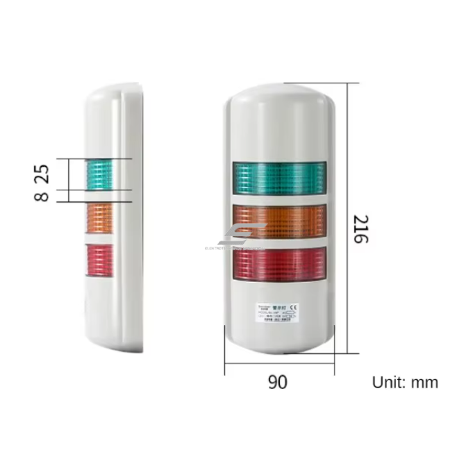 Wall-mounted LED warning beacon | with audible alarm signal | flashing / steady mode | DC24V | 3W | IP54 | for CNC machines | for industrial equipment 3 Wall-mounted LED warning beacon | with audible alarm signal | flashing / steady mode | DC24V | 3W | IP54 | for CNC machines | for industrial equipment 3