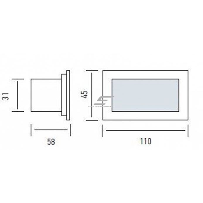 LED preventive recessed light | 1.2W | 230V | blue light | 60lm | 110x45x58mm | for narcotic substance prevention | IP54 | Horoz | HL954L BLUE | 8699303411624 1