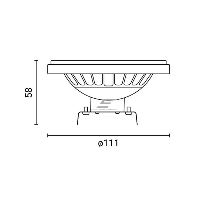 LED spuldze G53 Optonica SP15-A3 | diska formas | 15 W | 2700 K | 1100 lm | 120° | 111 × 58 mm | sudraba | IP20 2