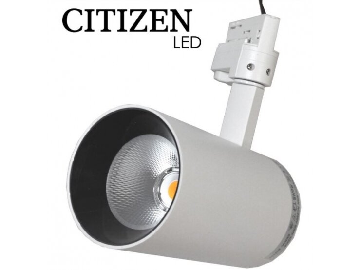 LED šviestuvas ant bėgelio | nukreipiamo spindulio | 40W | 230V | 3000K | 3200lm | Ø100x180mm IP20 | CITIZEN | BRASCO | Track light LED LED šviestuvas ant bėgelio | nukreipiamo spindulio | 40W | 230V | 3000K | 3200lm | Ø100x180mm IP20 | CITIZEN | BRASCO | Track light LED