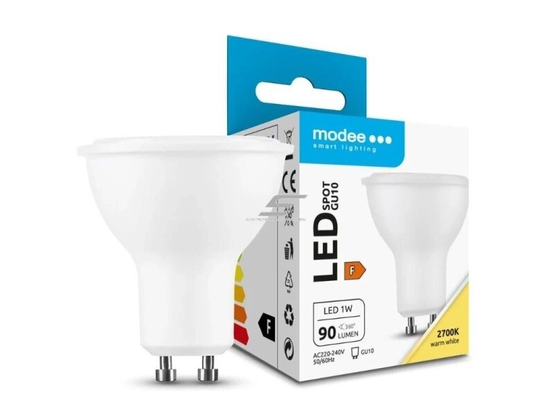 Kryptinė LED lemputė GU10 | 1W | 27000K | 90lm | 230V Kryptinė LED lemputė GU10 | 1W | 27000K | 90lm | 230V