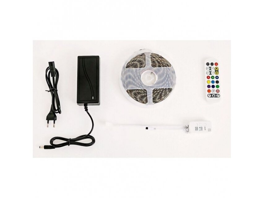 Hermetiškos | lanksčios LED juostos rinkinys | 7.2W/m | 12V | RGB IC skaitmeninė | 30LED/m | IP65 | 5m | su maitinimo šaltiniu ir valdikliu | TUYA | Wi-Fi | WS2811-30RGB-SET | 4772081004135 1