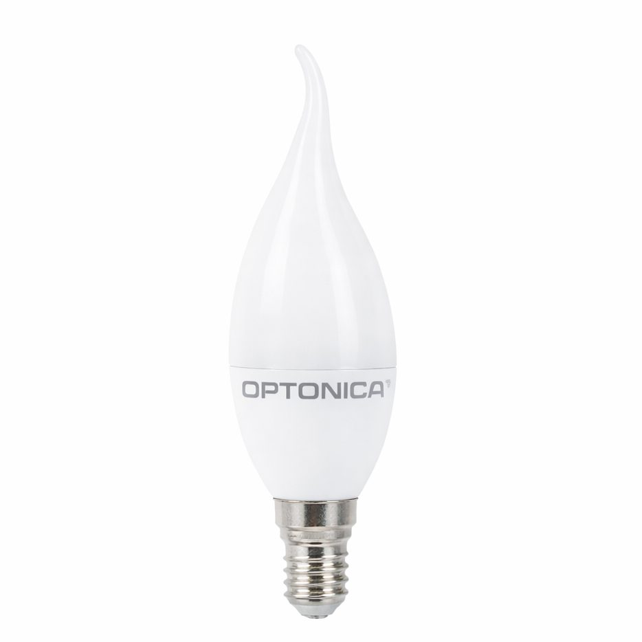 LED spuldze E14 | sveces forma | 5.5W | 2700K | 450lm | 200° | 37 x 125 mm | balta | IP20 | Optonica SP6-A8 LED spuldze E14 | sveces forma | 5.5W | 2700K | 450lm | 200° | 37 x 125 mm | balta | IP20 | Optonica SP6-A8