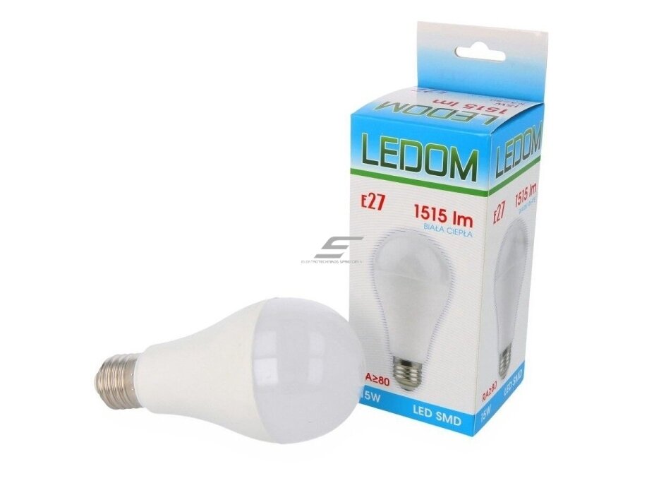 LED lemputė E27 | 15W | 4000K | 1515lm | A65 | LEDOM | 5901583247439 LED lemputė E27 | 15W | 4000K | 1515lm | A65 | LEDOM | 5901583247439