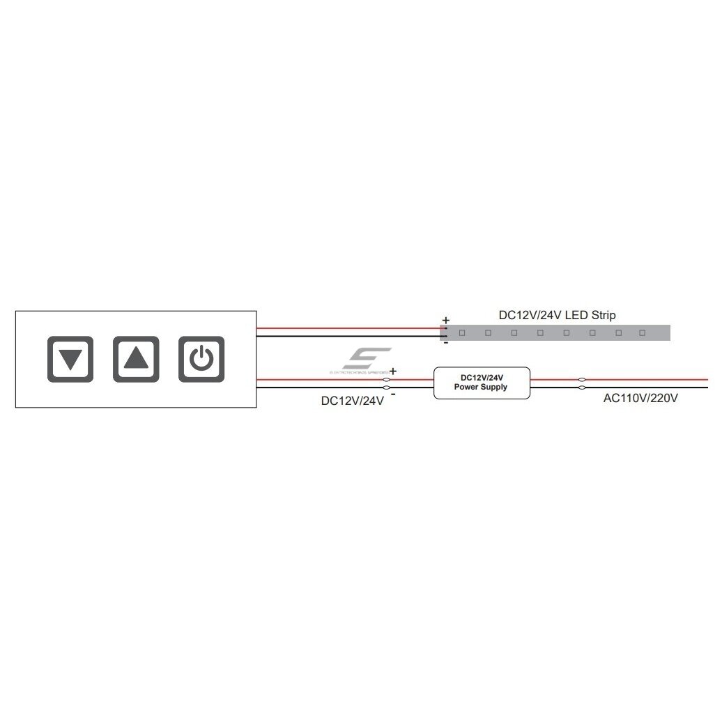 Touch LED switch | controller | dimmer for mounting behind a mirror | ON-OFF-DIM | 4A | 12-24V | TD012B 6