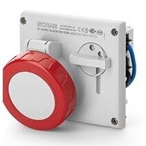 Industrial interlocked switched socket | 1×32 A 5P 400 V 6h | surface-mounted | IP66/IP67 | Scame 405.3287 1