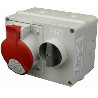 Industrial interlocked switched socket | 1×32 A 5P 400 V 6h | horizontal | IP44 | SEZ BZS 3253