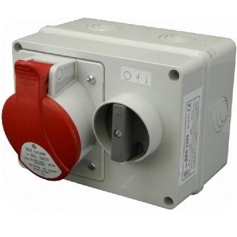 Industrial interlocked switched socket | 1×32 A 5P 400 V 6h | horizontal | IP44 | SEZ BZS 3253